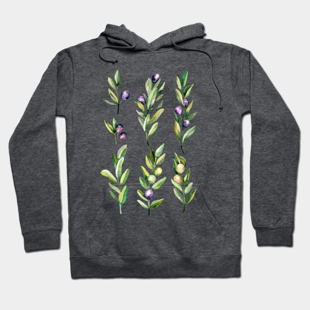 Peace Offering - Watercolour Olive Branches Hoodie by tangerinetane